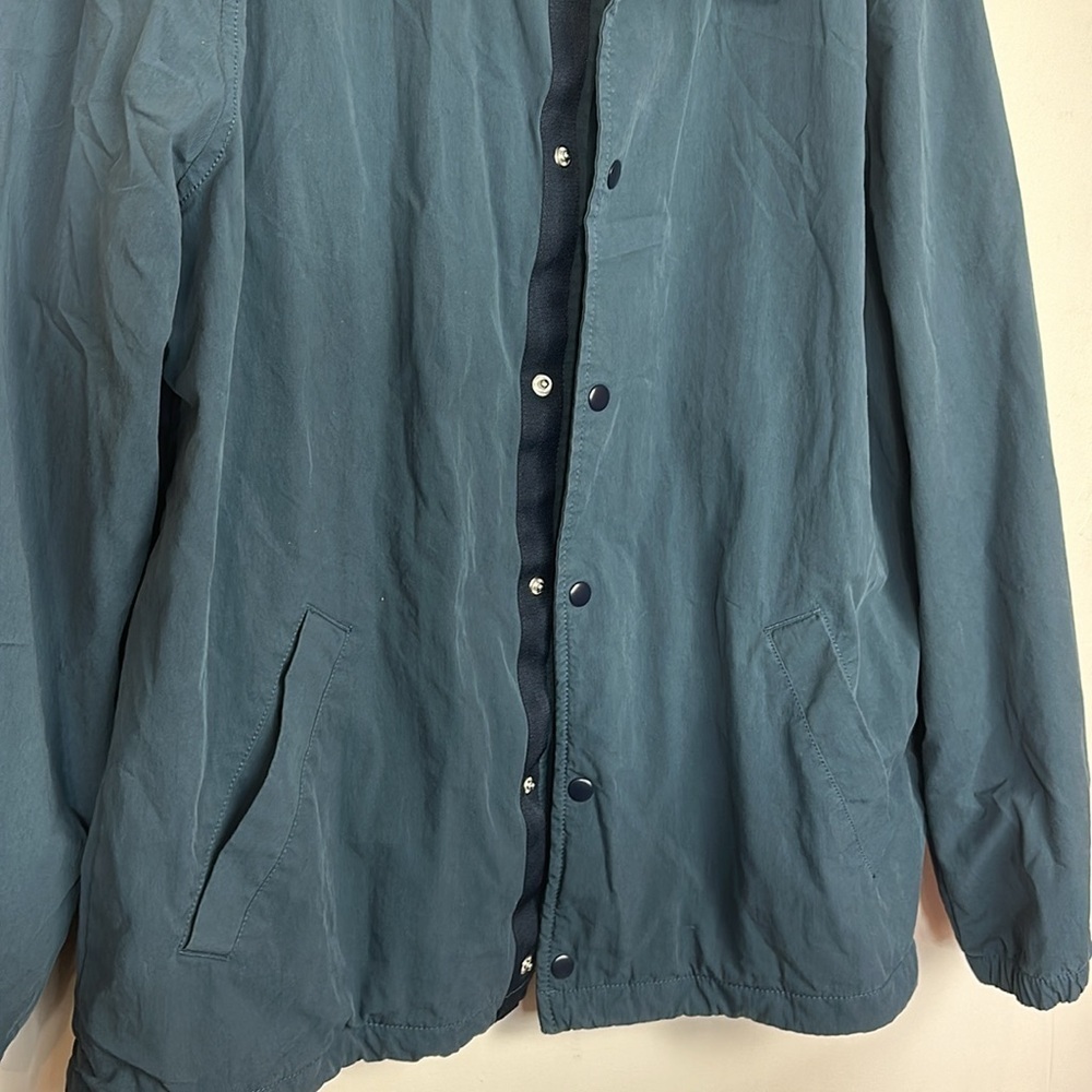 GAP Nylon Snap Button Point Collar Lightweight Navy Blue Coach Jacket - Picture 13 of 13